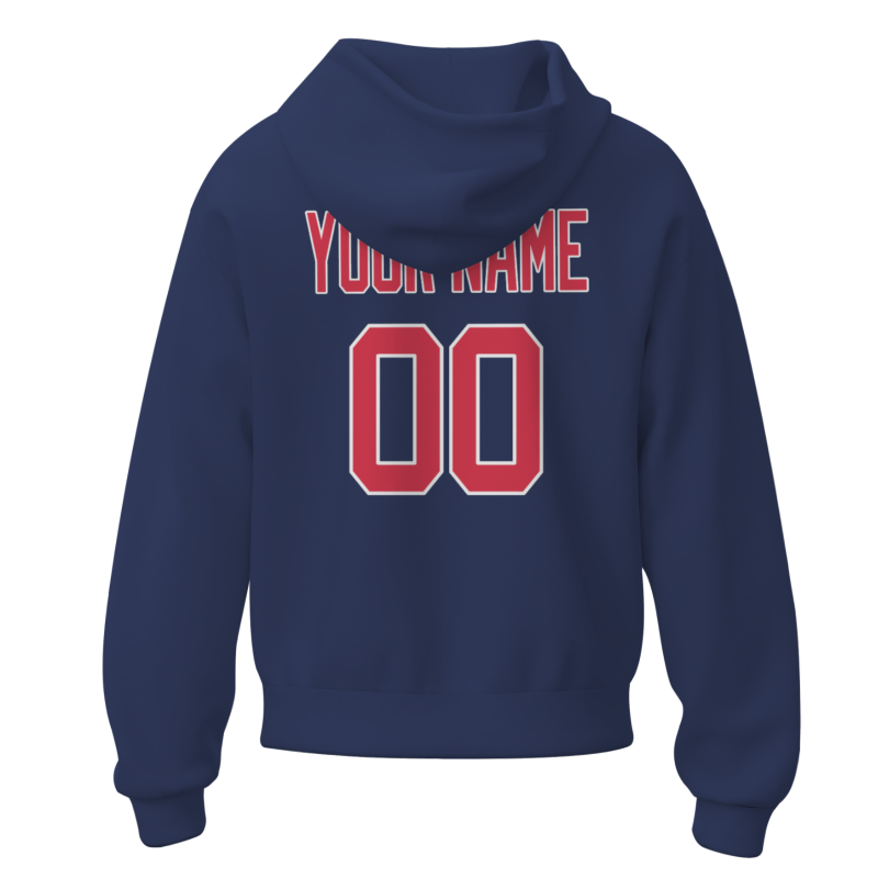 Custom Blue Violet Red-White Classic Style Personalized Sport Pullover Hoodie