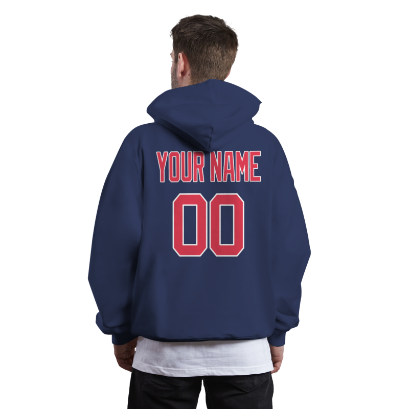 Custom Blue Violet Red-White Classic Style Personalized Sport Pullover Hoodie