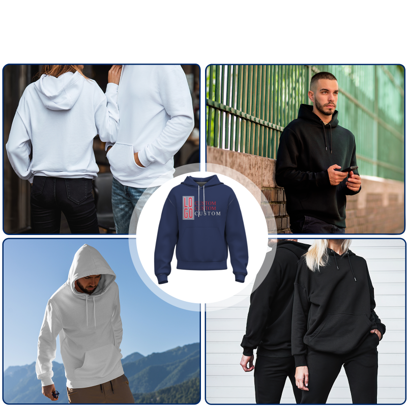 Custom Blue Violet Red-White Classic Style Personalized Sport Pullover Hoodie