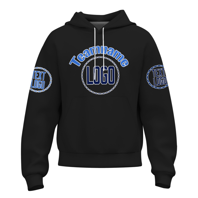Custom Black Royal-White Fashion Athletic Pullover Sweatshirt Hoodie