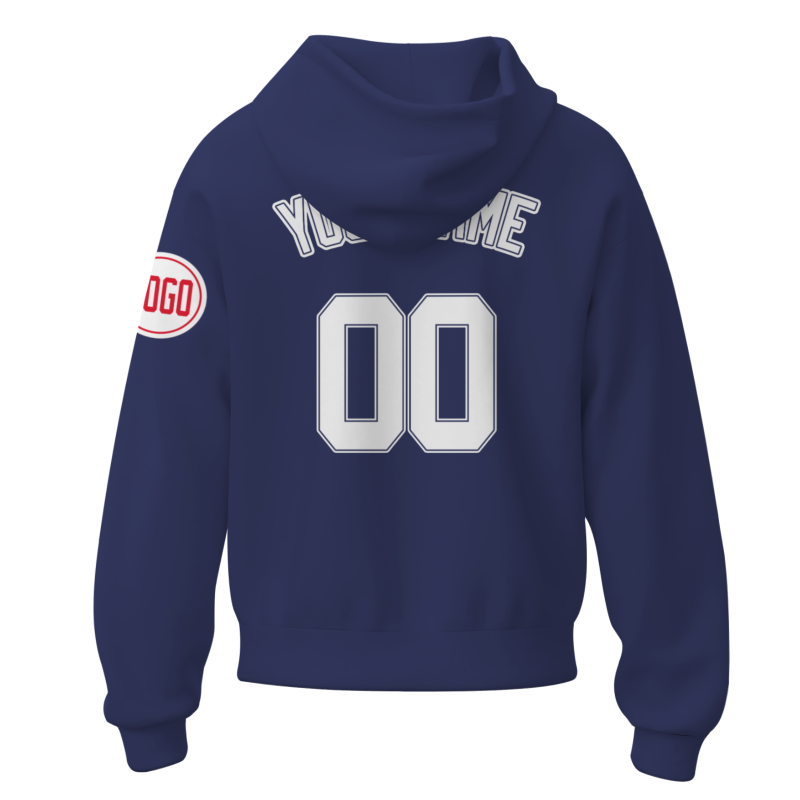 Custom Blue Violet White-Blue violet Fashion Athletic Pullover Sweatshirt Hoodie