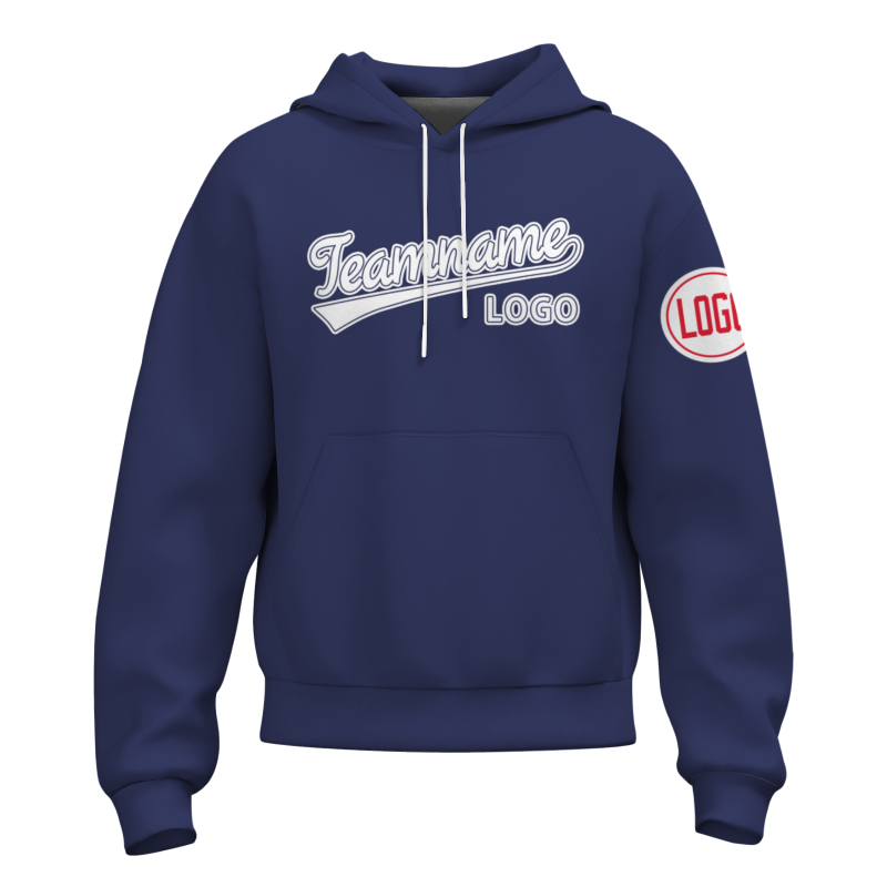Custom Blue Violet White-Blue violet Fashion Athletic Pullover Sweatshirt Hoodie