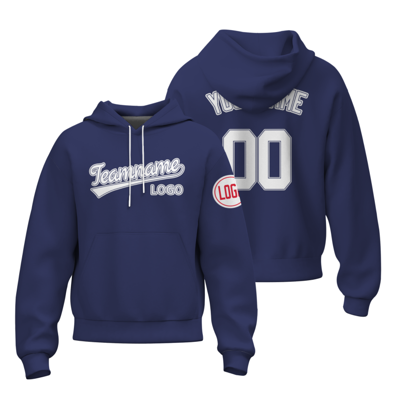 Custom Blue Violet White-Blue violet Fashion Athletic Pullover Sweatshirt Hoodie