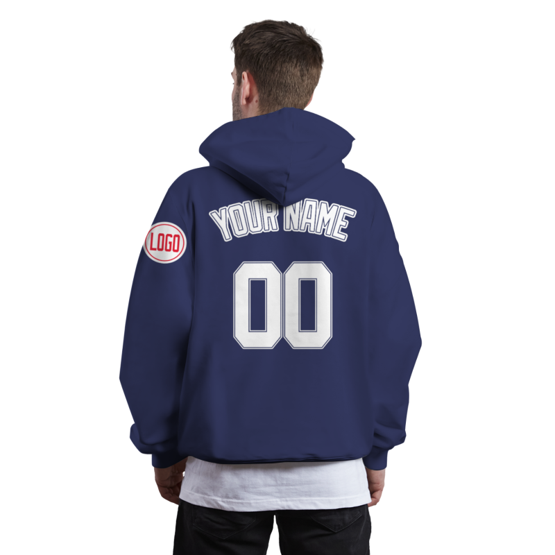 Custom Blue Violet White-Blue violet Fashion Athletic Pullover Sweatshirt Hoodie