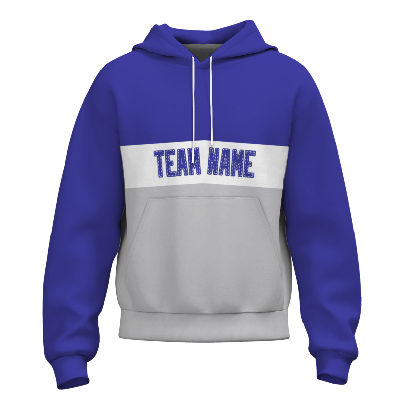 Custom Blue Gray White-Blue Classic Style Personalized Uniform Pullover Hoodie
