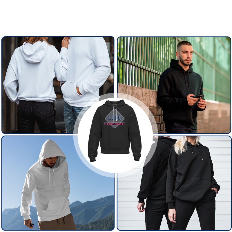 Custom Black Red-White Fashion Athletic Pullover Sweatshirt Hoodie