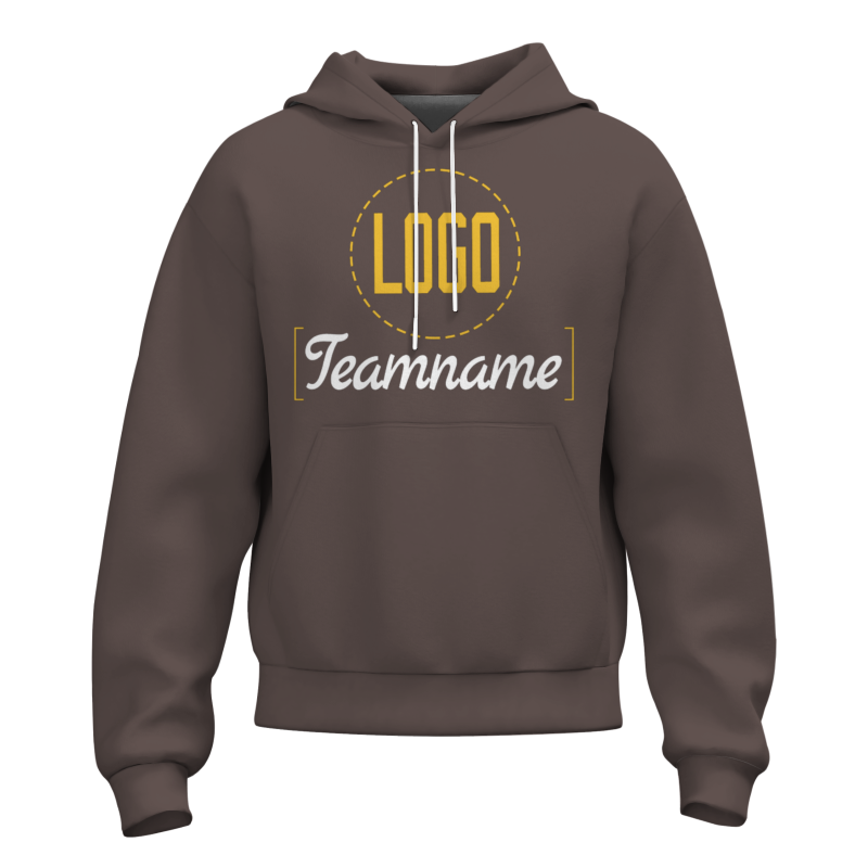Custom Dark Brown Yellow-White Classic Style Personalized Uniform Pullover Hoodie