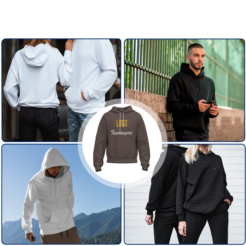 Custom Dark Brown Yellow-White Classic Style Personalized Uniform Pullover Hoodie
