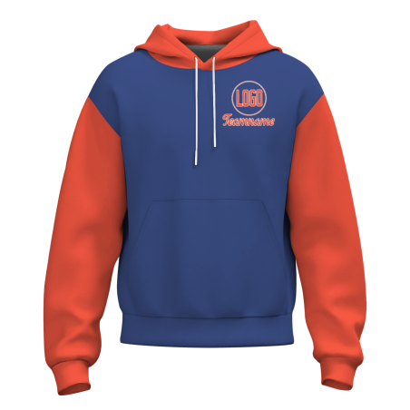 Custom Navy Orange Orange-White Classic Style Pullover Sport Fashion Hoodie Uniform
