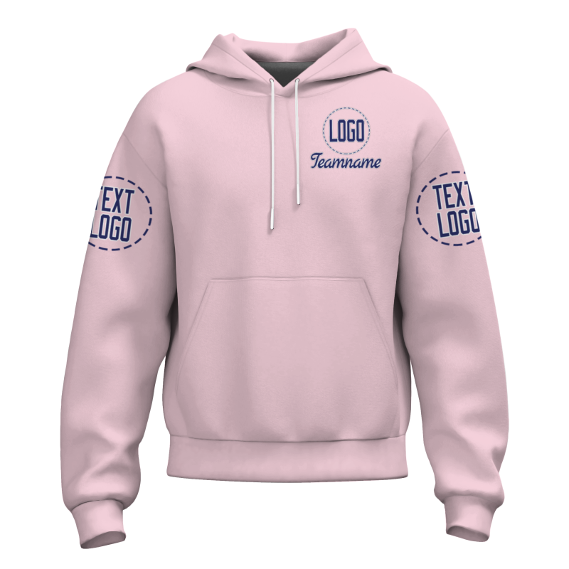 Custom Pink Blue Violet-White Fashion Athletic Pullover Sweatshirt Hoodie