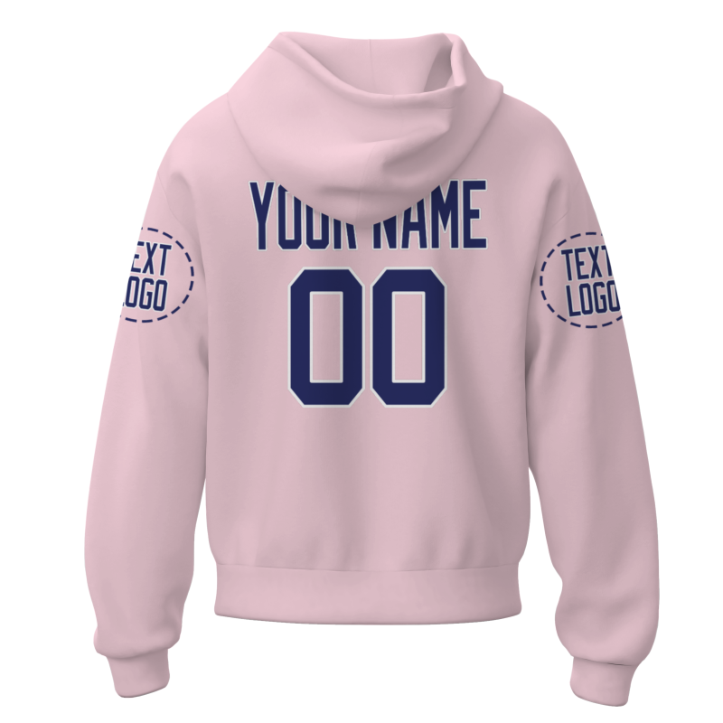 Custom Pink Blue Violet-White Fashion Athletic Pullover Sweatshirt Hoodie