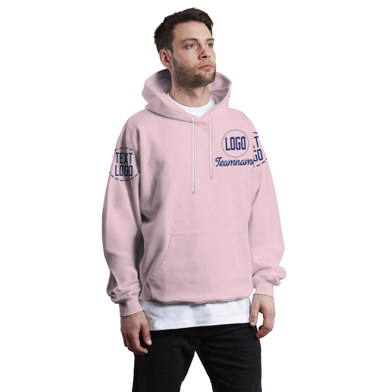 Custom Pink Blue Violet-White Fashion Athletic Pullover Sweatshirt Hoodie