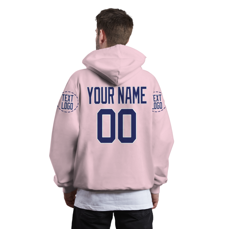 Custom Pink Blue Violet-White Fashion Athletic Pullover Sweatshirt Hoodie