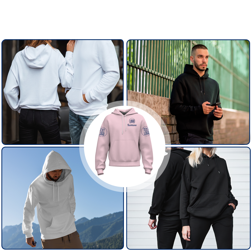 Custom Pink Blue Violet-White Fashion Athletic Pullover Sweatshirt Hoodie
