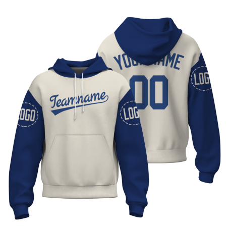Custom Beige Blue Violet Classic Style Pullover Sport Fashion Hoodie Uniform