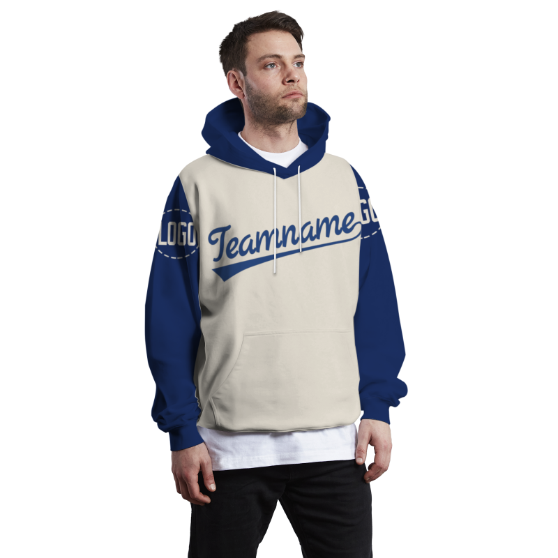 Custom Beige Blue Violet Classic Style Pullover Sport Fashion Hoodie Uniform