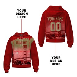Custom Red Old Gold City Silhouette Style Fashion Athletic Pullover Sweatshirt Hoodie