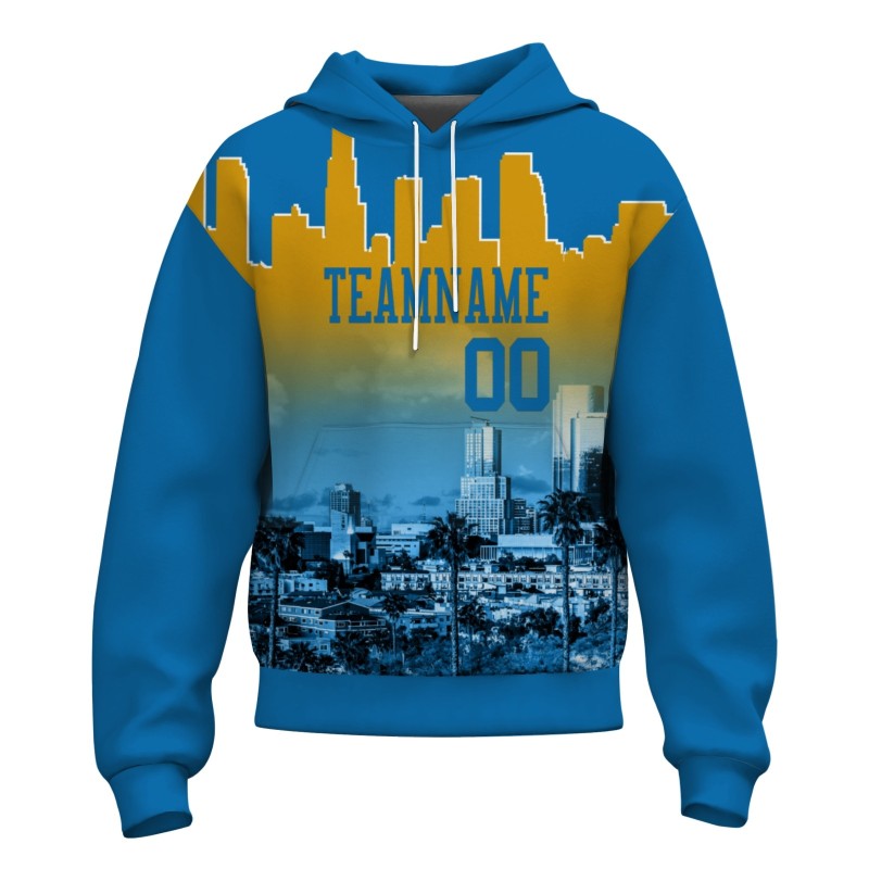 Custom Cerulean Gold City Silhouette Style Fashion Athletic Pullover Sweatshirt Hoodie