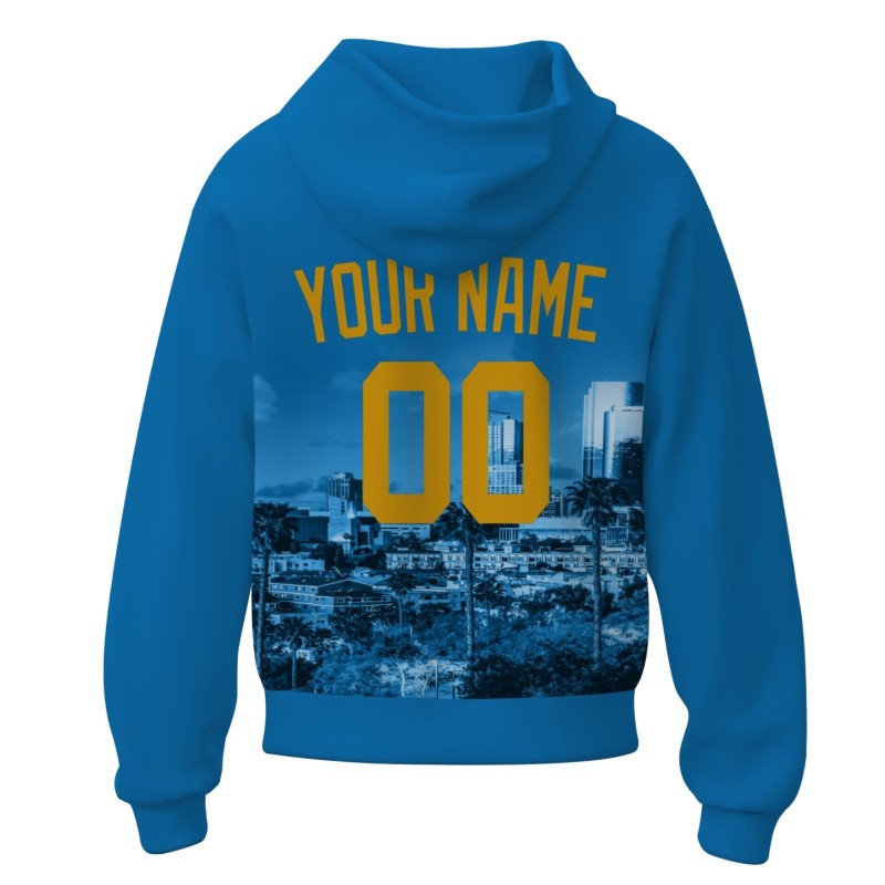 Custom Cerulean Gold City Silhouette Style Fashion Athletic Pullover Sweatshirt Hoodie