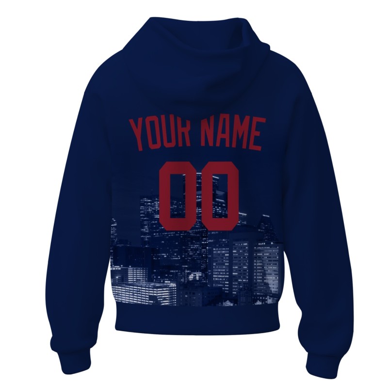 Custom Dark Purple Mahogany City Silhouette Style Fashion Athletic Pullover Sweatshirt Hoodie
