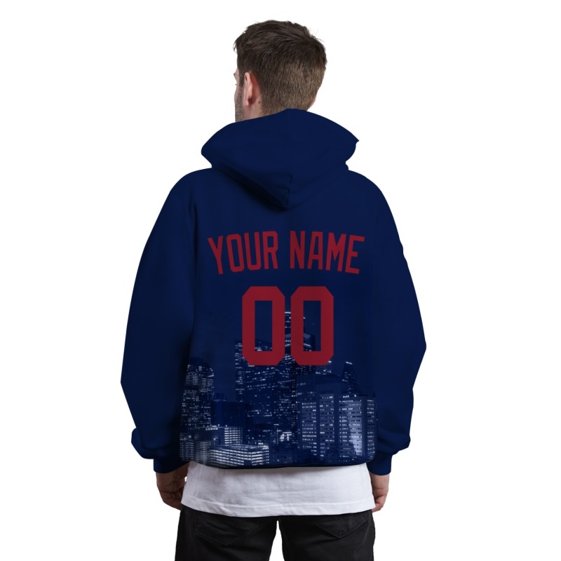 Custom Dark Purple Mahogany City Silhouette Style Fashion Athletic Pullover Sweatshirt Hoodie