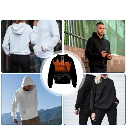 Custom Black Orange City Silhouette Style Fashion Athletic Pullover Sweatshirt Hoodie