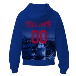 Custom Blue Violet  Cherry Red City Silhouette Style Fashion Athletic Pullover Sweatshirt Hoodie