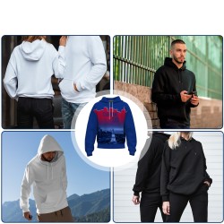 Custom Blue Violet  Cherry Red City Silhouette Style Fashion Athletic Pullover Sweatshirt Hoodie