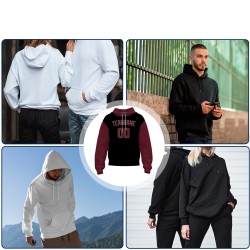 Custom Black Dark Red-White Fashion Athletic Pullover Sweatshirt Hoodie
