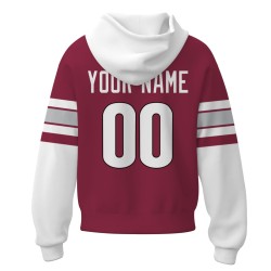 Custom Mahogany White-Black Rugby Style Fashion Athletic Pullover Sweatshirt Hoodie