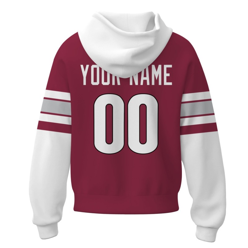 Custom Mahogany White-Black Rugby Style Fashion Athletic Pullover Sweatshirt Hoodie