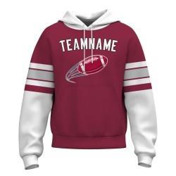 Custom Mahogany White-Black Rugby Style Fashion Athletic Pullover Sweatshirt Hoodie