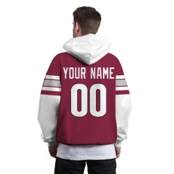 Custom Mahogany White-Black Rugby Style Fashion Athletic Pullover Sweatshirt Hoodie