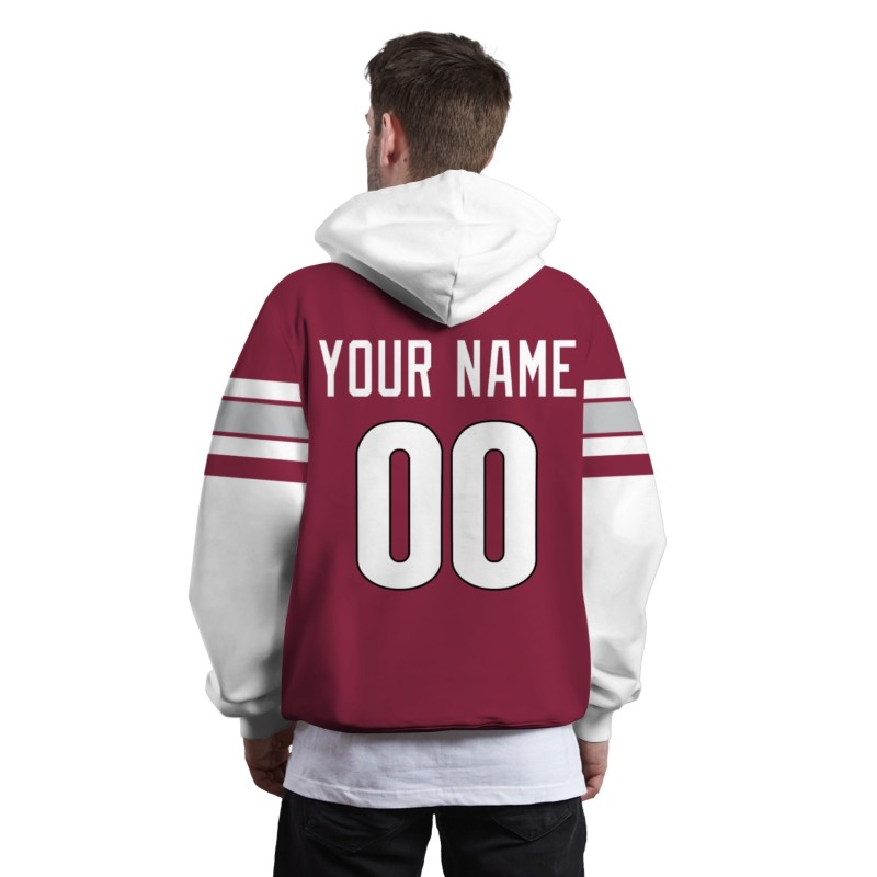 Custom Mahogany White-Black Rugby Style Fashion Athletic Pullover Sweatshirt Hoodie