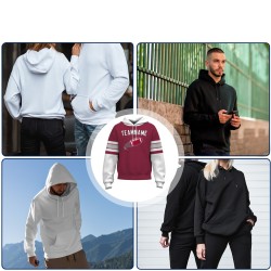 Custom Mahogany White-Black Rugby Style Fashion Athletic Pullover Sweatshirt Hoodie