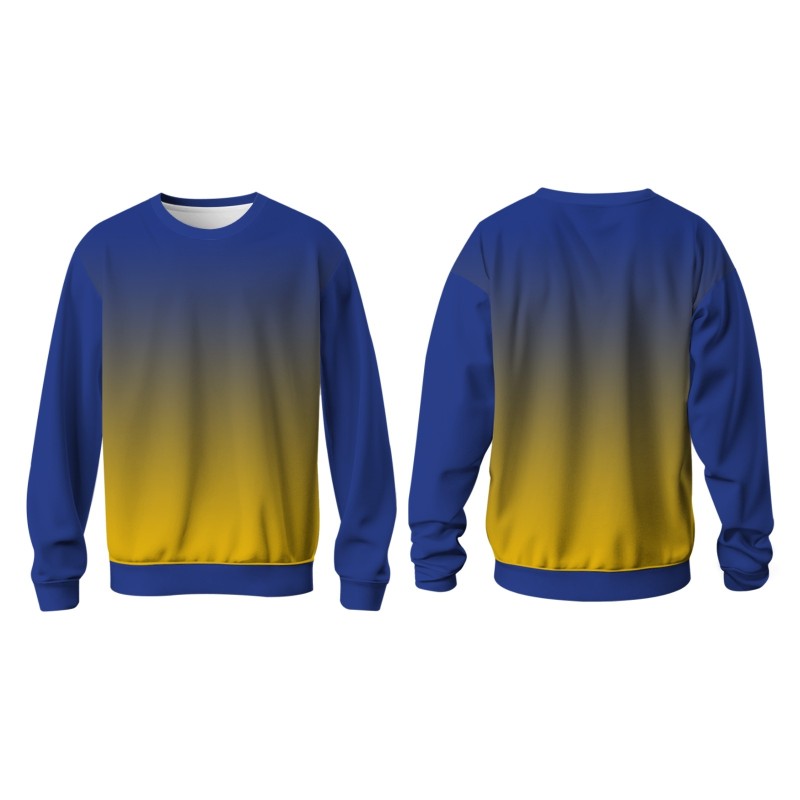 Custom Blue Violet Yellow-Black Personalized Fashion Crew Neck Pullover