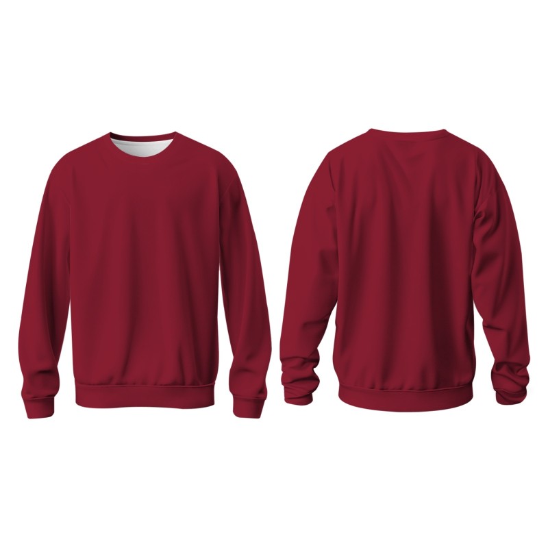 Custom Maroon Black-White Personalized Fashion Crew Neck Pullover