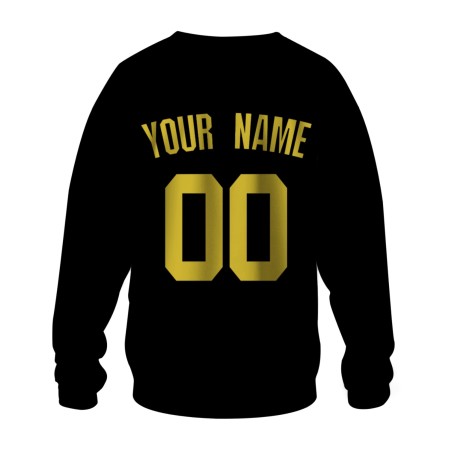 Custom Black Yellow Personalized Fashion Crew Neck Pullover