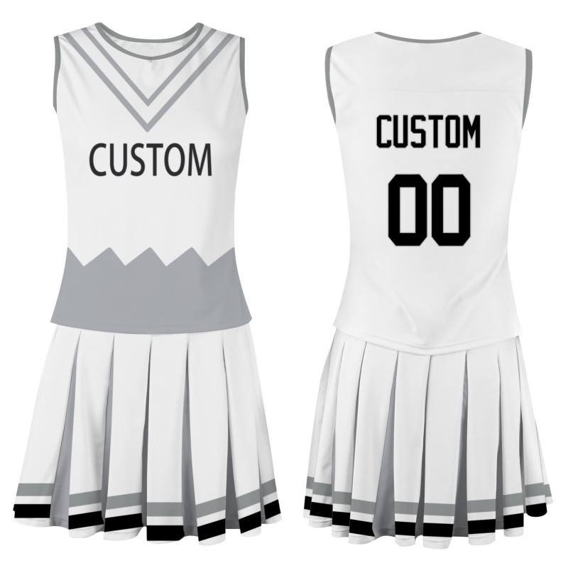 Custom White Black Fashion Authentic Cheerleader Uniform
