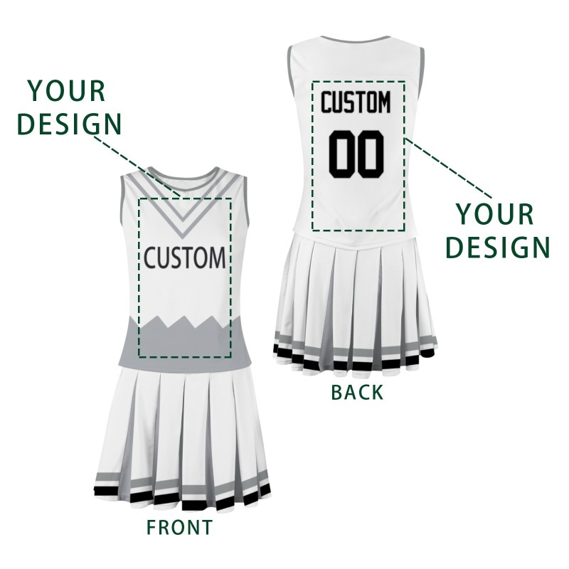 Custom White Black Fashion Authentic Cheerleader Uniform