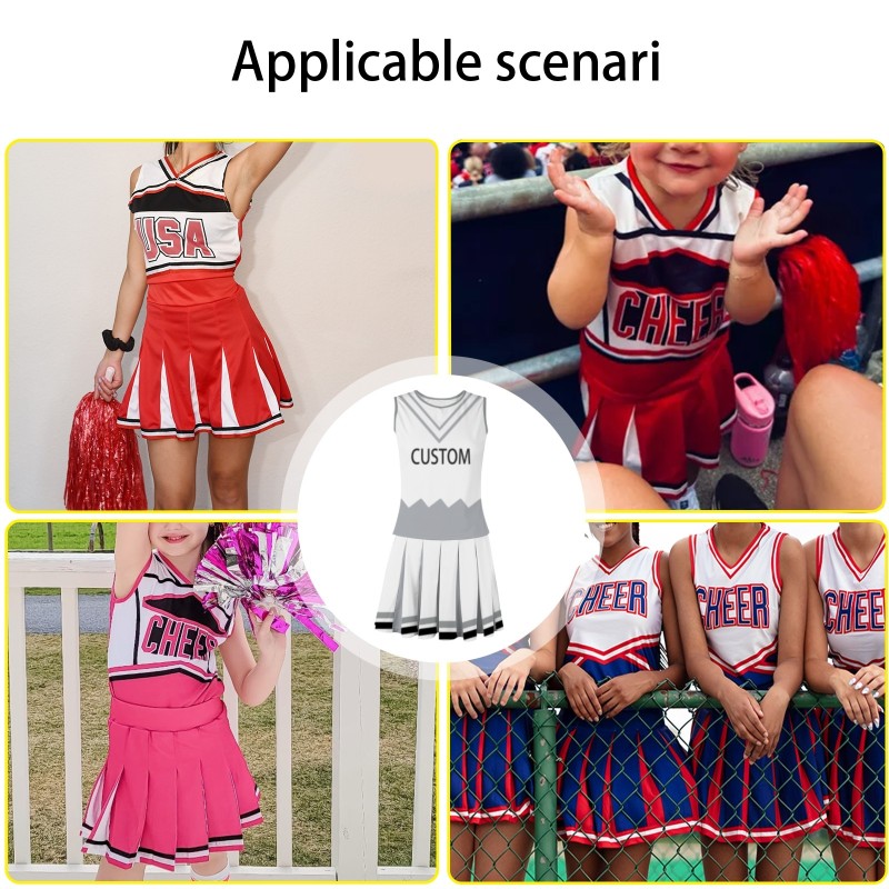 Custom White Black Fashion Authentic Cheerleader Uniform
