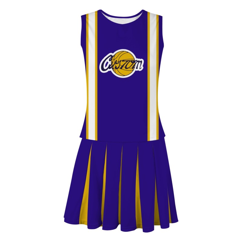 Custom Violet White Fashion Authentic Cheerleader Uniform