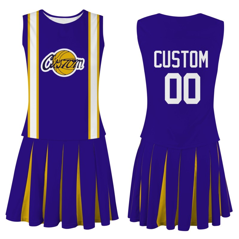 Custom Violet White Fashion Authentic Cheerleader Uniform