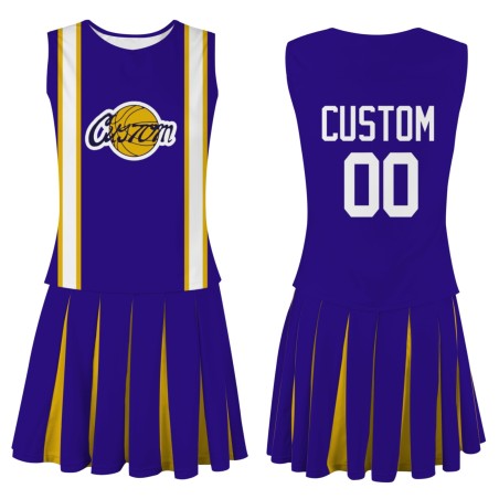 Custom Violet White Fashion Authentic Cheerleader Uniform