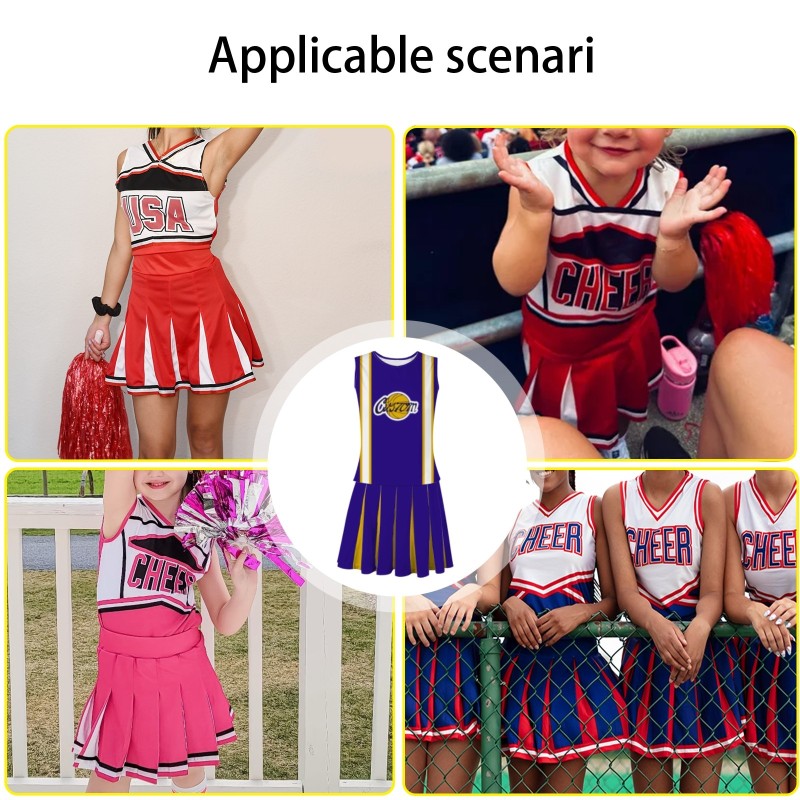 Custom Violet White Fashion Authentic Cheerleader Uniform
