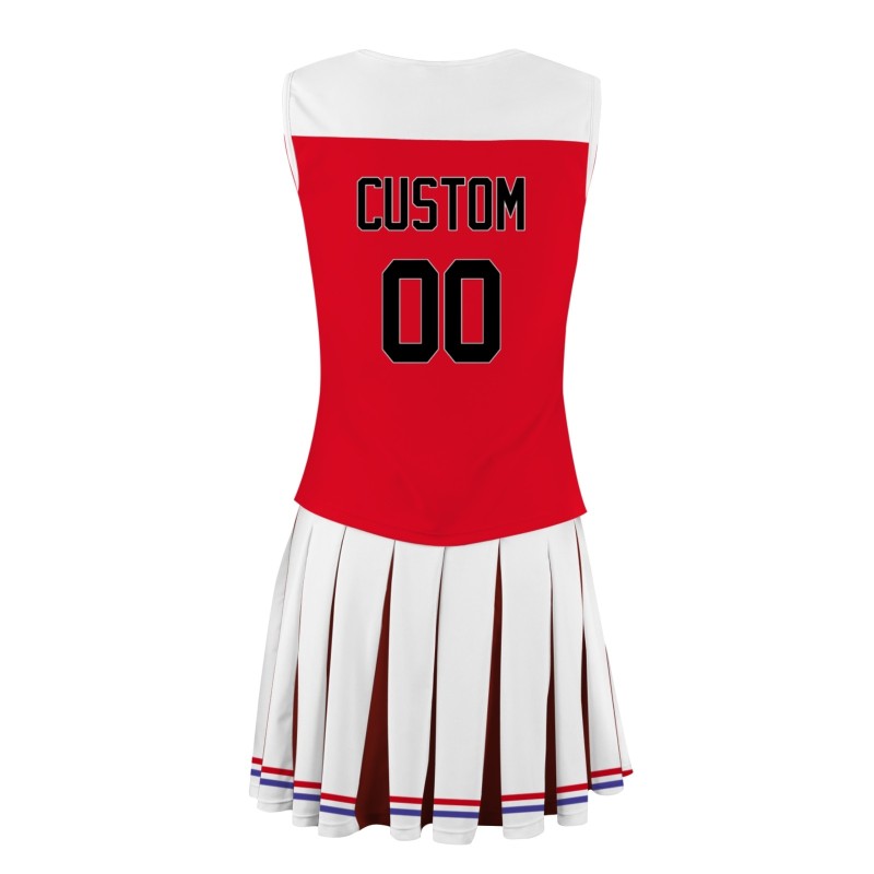 Custom Red Black-White Fashion Authentic Cheerleader Uniform