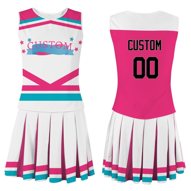 Custom Pink Black-White Fashion Authentic Cheerleader Uniform