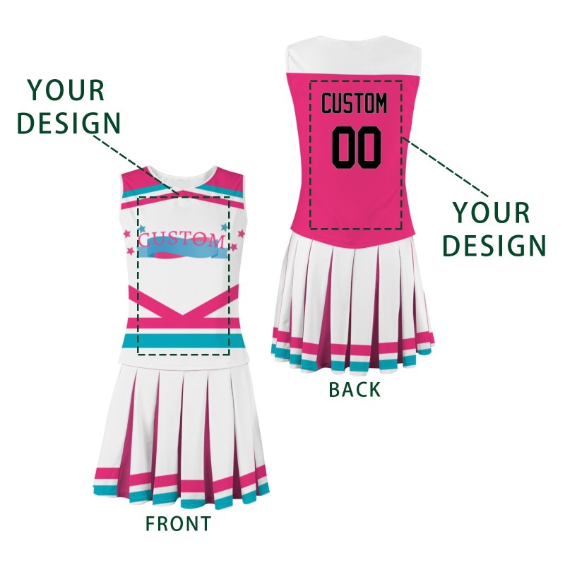 Custom Pink Black-White Fashion Authentic Cheerleader Uniform