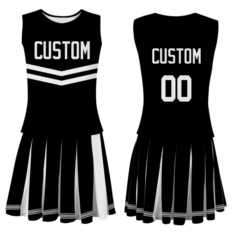 Custom Black White Fashion Authentic Cheerleader Uniform