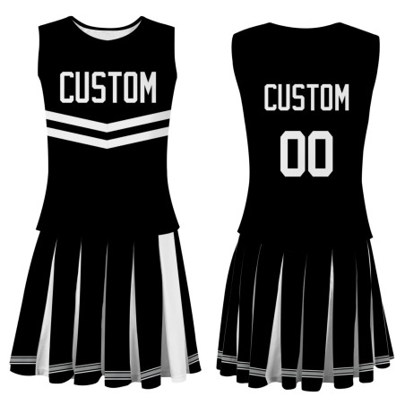 Custom Black White Fashion Authentic Cheerleader Uniform
